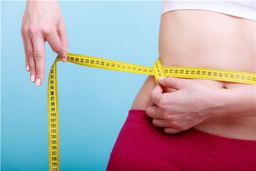 节食,健身,女人,女孩,测量,磁带,腰部