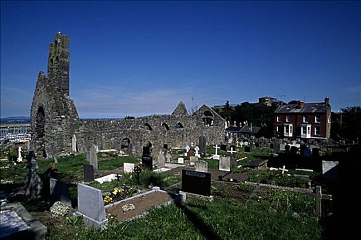 俯拍,墓地,爱尔兰