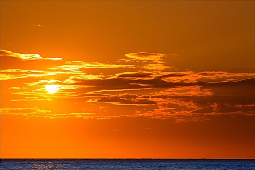 日落,橙色天空,背景,晚间