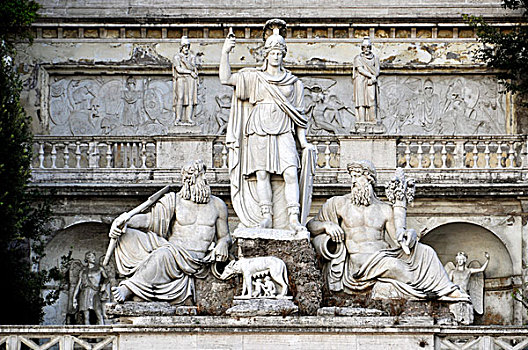 多,雕塑,女神,罗马,台伯河,波波罗广场,拉齐奥,意大利,欧洲