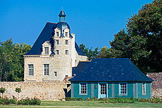 花园,房子,城堡,18世纪,布列塔尼半岛,法国