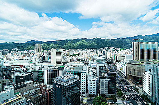 风景,城镇,俯视,山,神户,本州,日本,亚洲