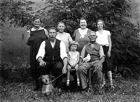 家庭,狗,历史,照片