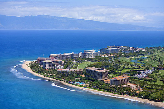 夏威夷,毛伊岛,俯视,卡亚纳帕里,胜地,区域