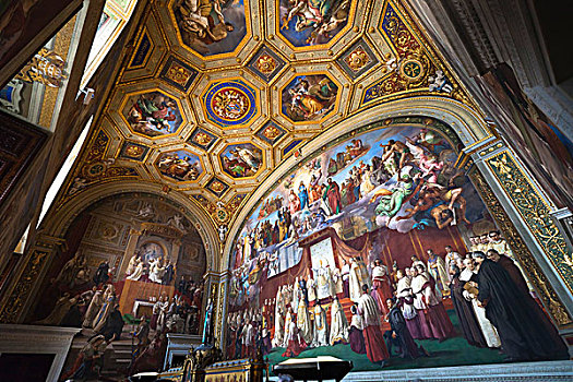 大厅,房间,梵蒂冈博物馆,梵蒂冈城,罗马,意大利