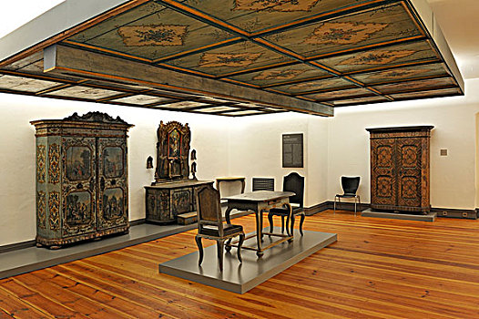 厅室,家具,房子,靠近,1788年,巴伐利亚,国家,博物馆,慕尼黑,德国,欧洲