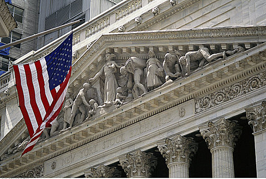 纽约股票交易所,美国国旗,纽约,美国
