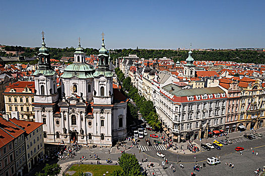 教堂,老,城镇,旧城广场,布拉格,捷克共和国,欧洲