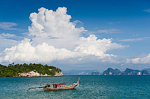 船,湾,苏梅岛,岛屿,攀牙,泰国,东南亚,亚洲