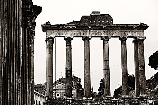 柱子,罗马,古罗马广场,遗址,庙宇,意大利