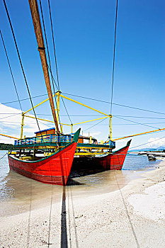 渔船,乡村,省,苏门答腊岛,印度尼西亚