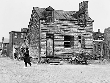 木框,房子,华盛顿特区,美国,建筑,贫穷,历史