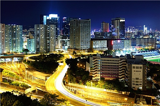 香港,市区,夜晚