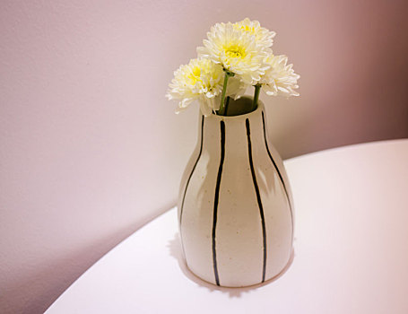 白花,花瓶,装饰,桌上