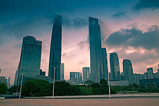 中国广东广州珠江新城都市夜景