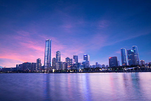 广东省深圳市南山区后海片区夜景