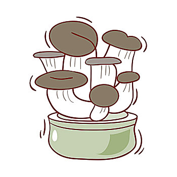 插画,蘑菇,白色背景