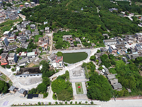 航拍广东省东莞市清溪镇铁场村