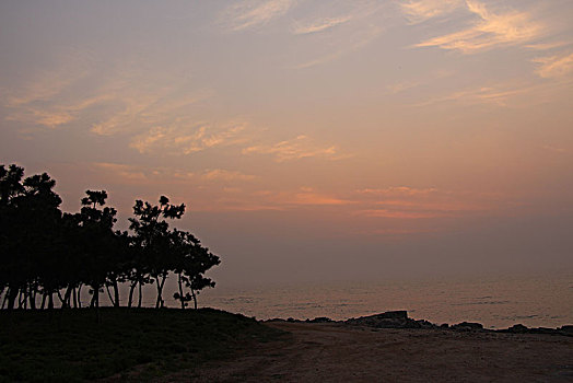 海岸,朝霞