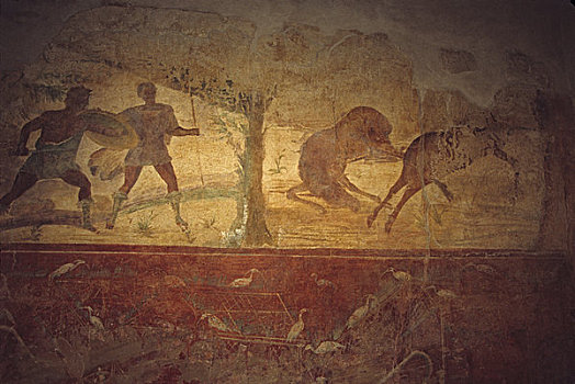 利比亚,靠近,的黎波里,别墅,罗马,二世纪,壁画