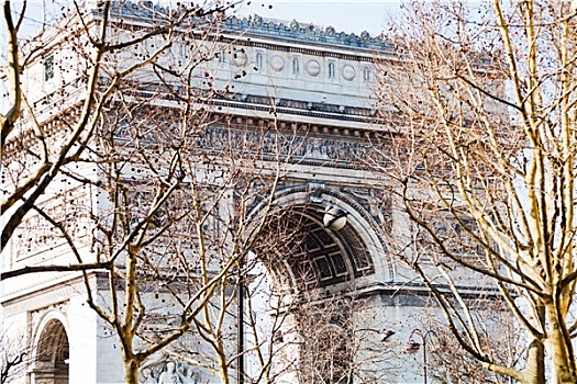 风景,凯旋门,巴黎