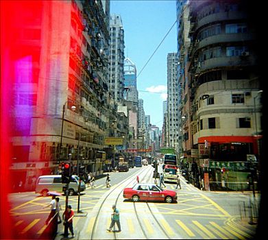 忙碌,街道,香港
