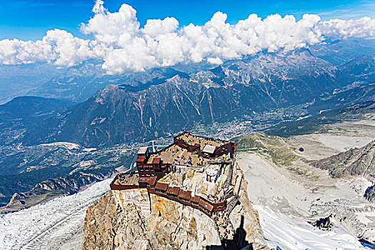 俯拍,山,中心,顶峰,法国