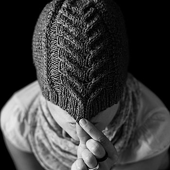 女人,编织,羊毛帽,头像