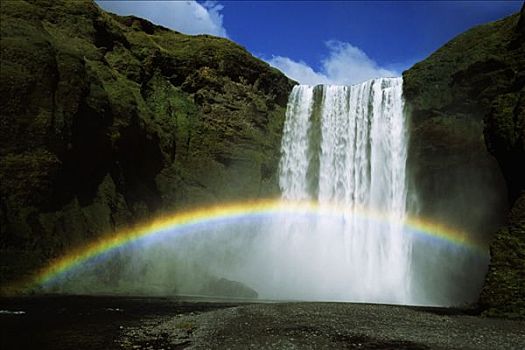 彩虹,上方,冰岛,大西洋