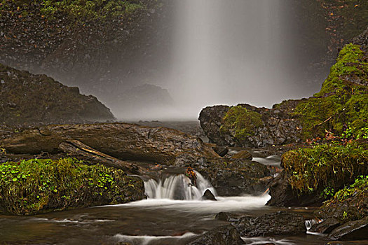 拉图来尔瀑布,溪流,人,州立公园,哥伦比亚峡谷,俄勒冈,美国