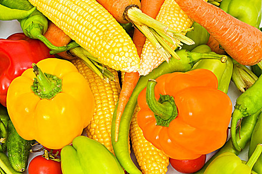 多样,彩色,蔬菜,市场