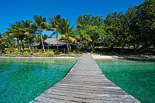 木质,码头,胜地,小岛,岛屿,瓦努阿图,南太平洋