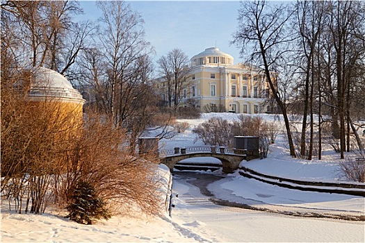 冬天,风景,大,宫殿,公园,树,彼得斯堡,俄罗斯