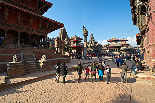 印度教,庙宇,佛教,纪念碑,帕坦,杜巴广场,拉利特普尔,地区,尼泊尔,亚洲