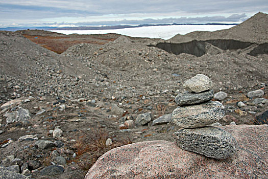 格陵兰,大,峡湾,冰原,冰河,冰碛,结冰,碎片,风景,石头,累石堆,大幅,尺寸
