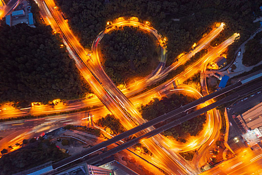 航拍贵州贵阳城市夜景