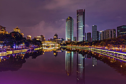 成都市安顺桥夜景