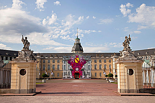 卡尔斯鲁厄,宫殿,巴登符腾堡,德国,欧洲