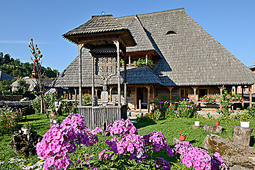 传统风格,木质,住房,山谷,马拉穆列什,区域,罗马尼亚,欧洲