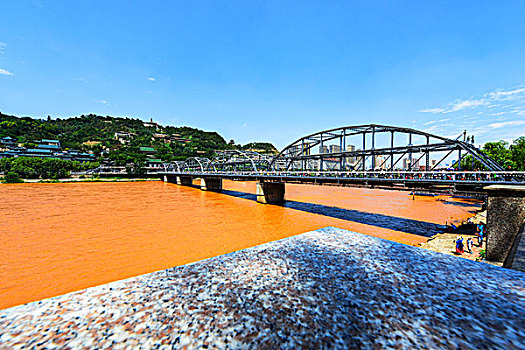 甘肃兰州黄河,漂流,中山桥,水车园