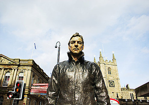 英格兰,泰恩-威尔,泰恩河畔纽卡斯尔,青铜,雕塑,一个,男人,市中心