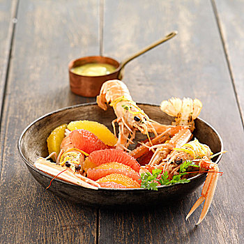 海螯虾,柑橘