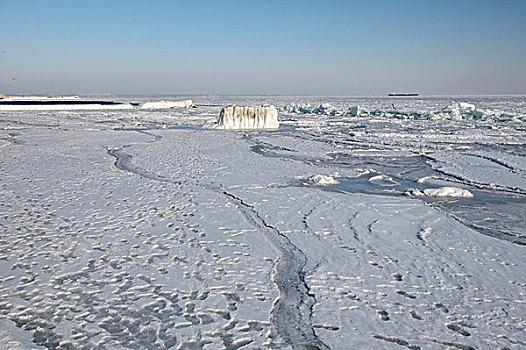 冰冻,黑海,稀有,现象,时间,敖德萨,乌克兰,东欧