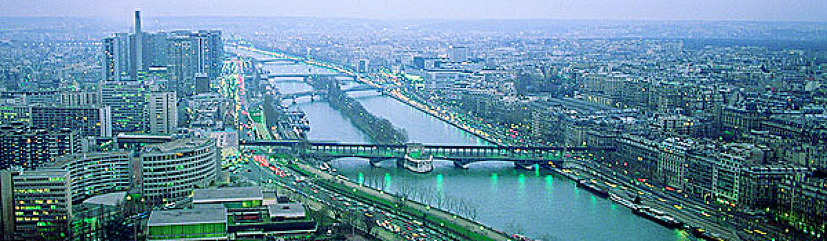 法国,巴黎,塞纳河,全景