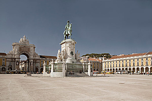 骑马雕像,国王,王宫广场,里斯本,葡萄牙