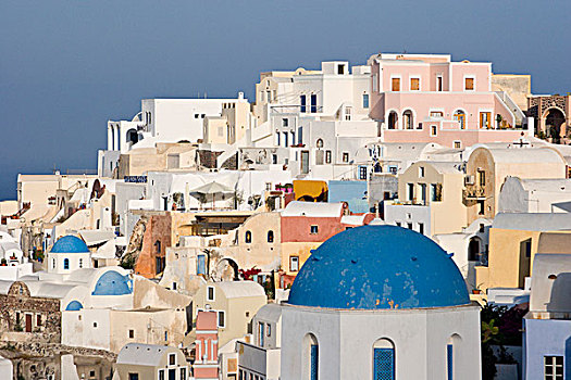 希腊,锡拉岛,蓝色,圆顶,希腊正教,城镇,背景