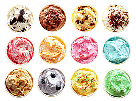 彩色,种类,味道,冰淇淋
