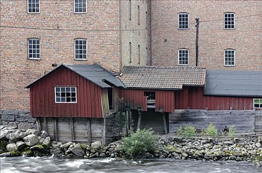老,工厂,建筑,瑞典