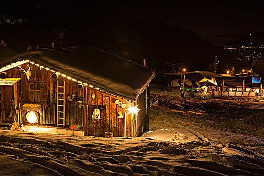 奥地利,蒙塔丰,古雅,雪屋,高山,乡村