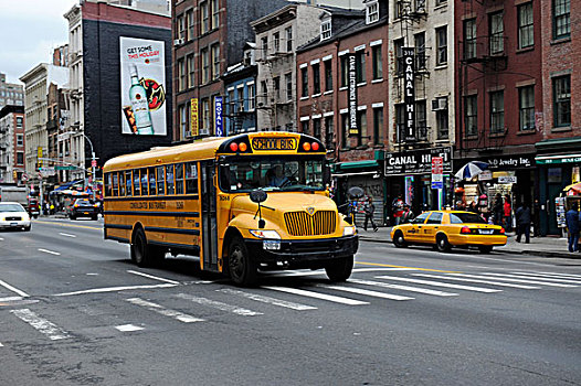 校车,运河街道,下曼哈顿,纽约,美国,北美
